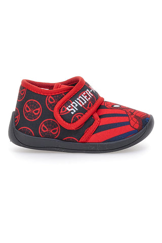 Rote und schwarze Hausschuhe mit Klettverschluss SPIDERMAN M07327