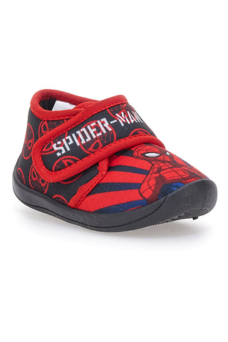 Rote und schwarze Hausschuhe mit Klettverschluss SPIDERMAN M07327
