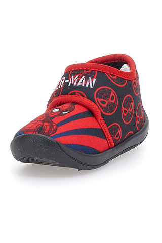 Rote und schwarze Hausschuhe mit Klettverschluss SPIDERMAN M07327
