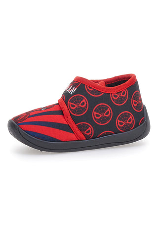 Rote und schwarze Hausschuhe mit Klettverschluss SPIDERMAN M07327