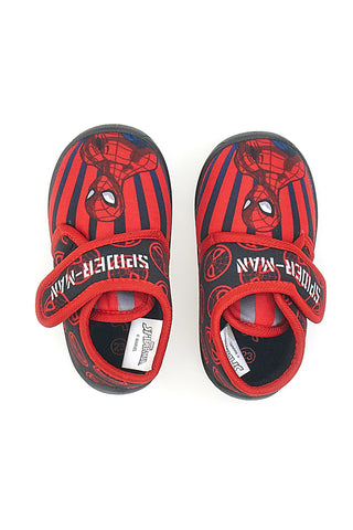 Rote und schwarze Hausschuhe mit Klettverschluss SPIDERMAN M07327