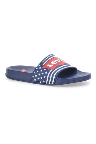 Ciabatte Navy con Logo Rosso in Silicone LEVI'S POOL