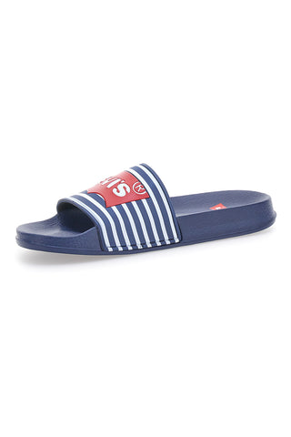 Ciabatte Navy con Logo Rosso in Silicone LEVI'S POOL