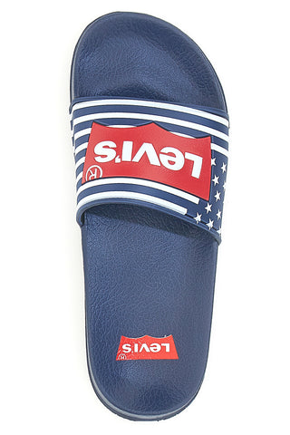 Ciabatte Navy con Logo Rosso in Silicone LEVI'S POOL