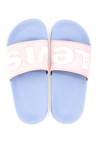 Ciabatte Rosa con Fascia Azzurra e Logo Bianco LEVI'SJUNE L