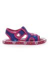 Blaue und fuchsiafarbene Lauflernsandalen aus Stoff Pitt Kids PK2871B