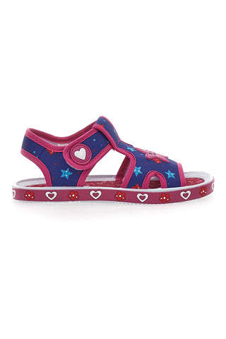 Blaue und fuchsiafarbene Stoffsandalen Pitt Kids PK2871B