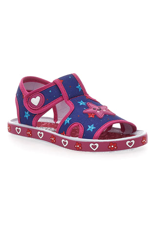 Blaue und fuchsiafarbene Stoffsandalen Pitt Kids PK2871B