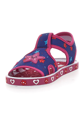 Blaue und fuchsiafarbene Stoffsandalen Pitt Kids PK2871B