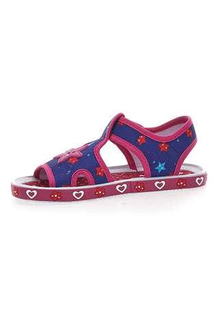 Blaue und fuchsiafarbene Stoffsandalen Pitt Kids PK2871B