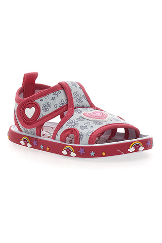 Sandali Primi Passi Bianco e Rosa con Punta Aperta PITT KIDS PK2406A