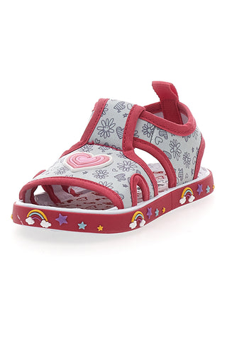 Sandali Primi Passi Bianco e Rosa con Punta Aperta PITT KIDS PK2406A