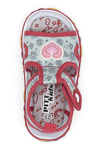 Sandali Primi Passi Bianco e Rosa con Punta Aperta PITT KIDS PK2406A