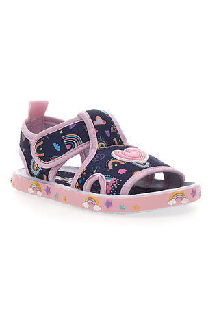 PITT KIDS PK2406B Sandalen für die ersten Schritte, offene Zehenpartie, Blau und Rosa