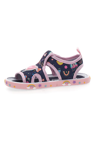 Sandali Primi Passi Blu e Rosa con Punta Aperta PITT KIDS PK2406B