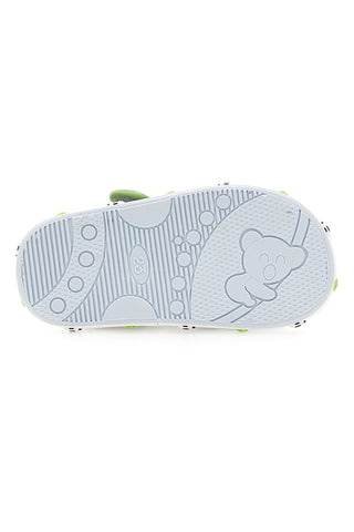 Graue und grüne Lauflernsandalen mit Teddybär und Auto Pitt Kids PK2636A