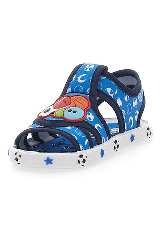 Sandali Primi Passi Azzurri con palloni sport Pitt Kids PK2758A