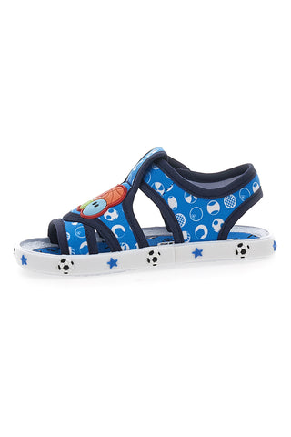 Blaue Lauflernsandalen mit Sportbällen Pitt Kids PK2758A
