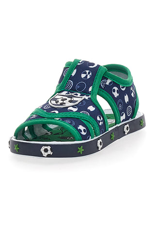 Pitt Kids Marineblaue und grüne Sandalen für die ersten Schritte PK2758B