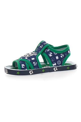Pitt Kids Marineblaue und grüne Sandalen für die ersten Schritte PK2758B