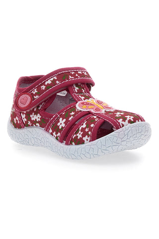 PITT KIDS PK2876A Weiche rote Sandalen mit Schmetterlingen und Klettverschluss