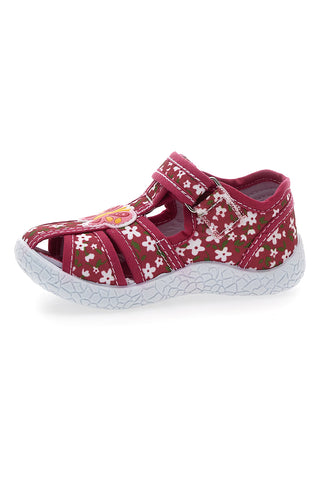 PITT KIDS PK2876A Weiche rote Sandalen mit Schmetterlingen und Klettverschluss