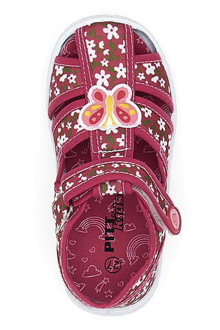 Sandali Rosa Morbidi con Farfalla e Velcro PITT KIDS PK3904A