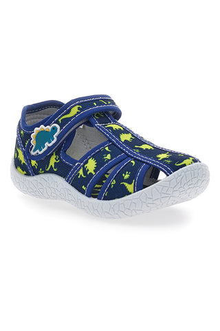 Sandali blu con dinosauri gialli punta chiusa  PITT KIDS PK2492D
