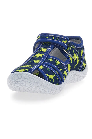 Sandali blu con dinosauri gialli punta chiusa  PITT KIDS PK2492D