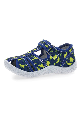 Sandali blu con dinosauri gialli punta chiusa  PITT KIDS PK2492D
