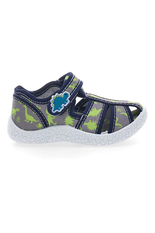 Sandali grigi con dinosauri gialli punta chiusa  PITT KIDS PK2492E