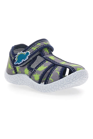 Sandali grigi con dinosauri gialli punta chiusa  PITT KIDS PK2492E