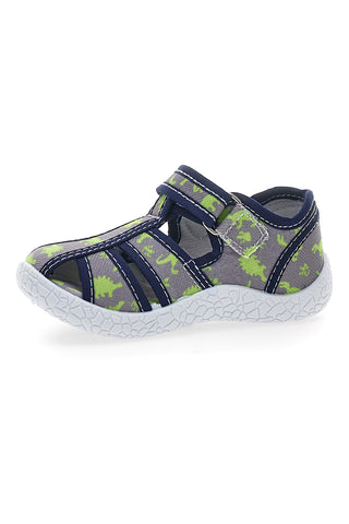 Sandali grigi con dinosauri gialli punta chiusa  PITT KIDS PK2492E