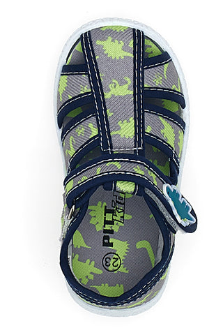 Sandali grigi con dinosauri gialli punta chiusa  PITT KIDS PK2492E