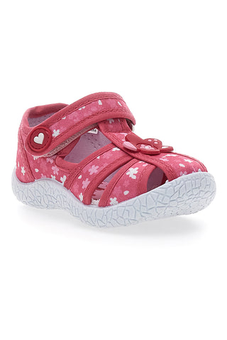 Sandali primi passi Rosa Morbidi con Fiorellini e Velcro PITT KIDS PK2877A
