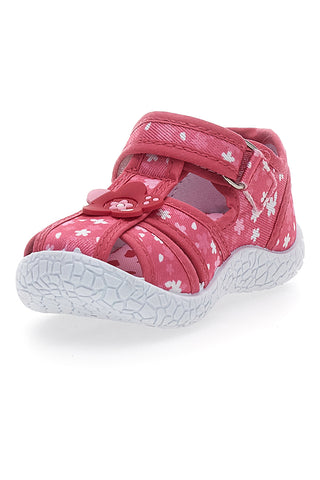 Sandali primi passi Rosa Morbidi con Fiorellini e Velcro PITT KIDS PK2877A