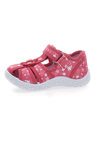 Sandali primi passi Rosa Morbidi con Fiorellini e Velcro PITT KIDS PK2877A