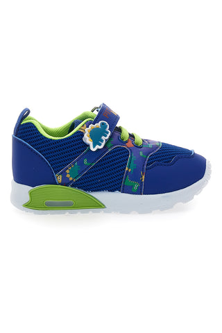 PITT KIDS PK2380B Blaue und grüne Lauflernschuhe mit Klettverschluss