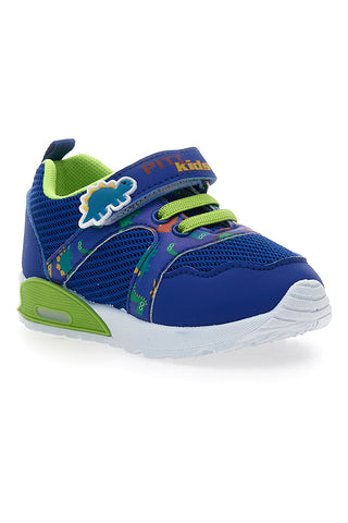 PITT KIDS PK2380B Blaue und grüne Lauflernschuhe mit Klettverschluss
