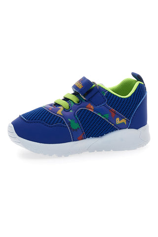 PITT KIDS PK2380B Blaue und grüne Lauflernschuhe mit Klettverschluss