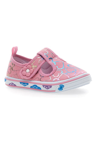 Rosa Lauflernsandalen mit blauen Herzen PITT KIDS PK2297A
