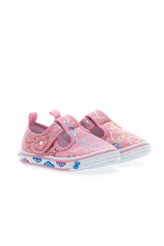 Rosa Lauflernsandalen mit blauen Herzen PITT KIDS PK2297A