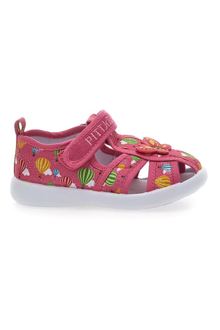 Geschlossene Sandalen in Fuchsie mit Blume PITT KIDS 642685