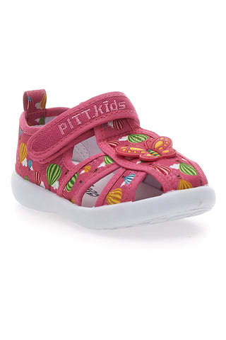 Geschlossene Sandalen in Fuchsie mit Blume PITT KIDS 642685