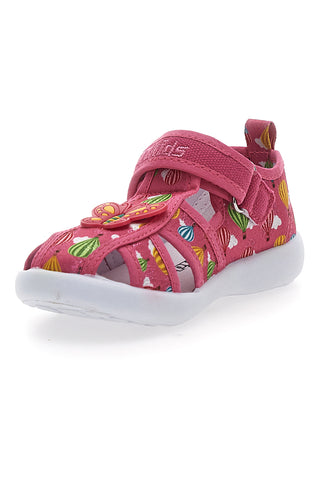 Geschlossene Sandalen in Fuchsie mit Blume PITT KIDS 642685