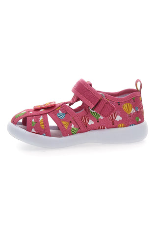 Geschlossene Sandalen in Fuchsie mit Blume PITT KIDS 642685