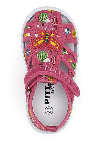 Geschlossene Sandalen in Fuchsie mit Blume PITT KIDS 642685