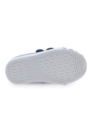 Sneakers blu denim con cuori e scritte a strappo PITT KIDS 224275