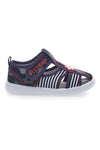 Sandali chiusi blu con righe e chiusura in velcro PITT KIDS 2242876