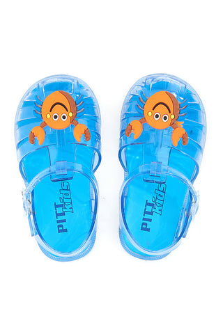 Sandali da mare blu trasparenti con granchietto Pitt Kids 3142667